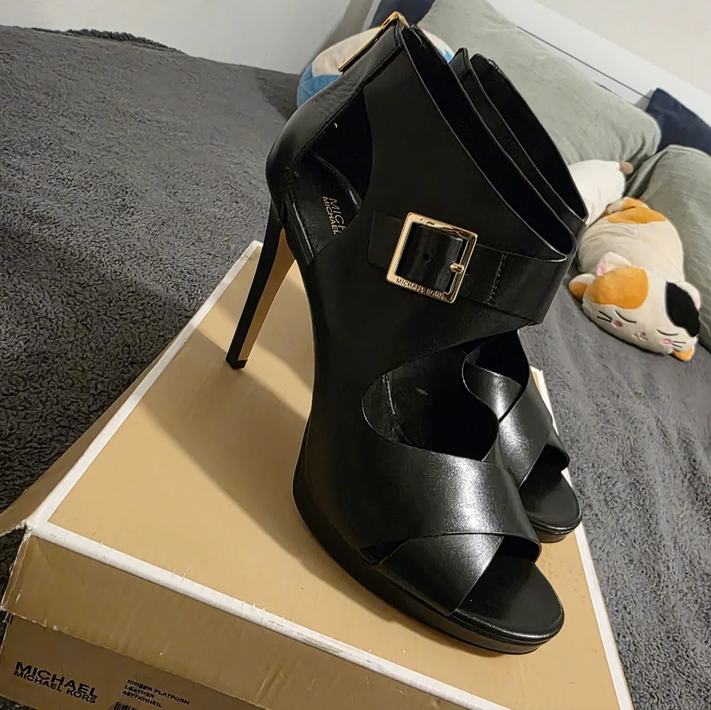 Michael Kors Black Strappy Heels - Picture 1 of 4